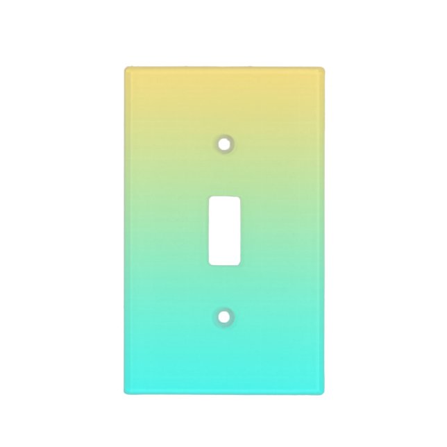 Simple Gradient Pastel Yellow Turquoise Light Switch Cover (Front)
