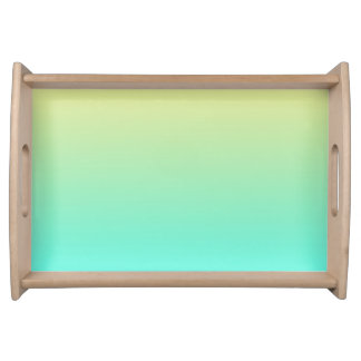 Simple Gradient Pastel Yellow Turquoise Serving Tray