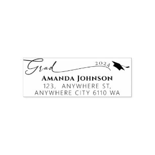 Simple Graduate Address Graduation Self-inking Stamp