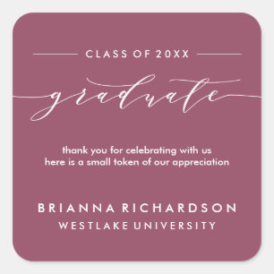 SIMPLE GRADUATE CALLIGRAPHY   THANK YOU STICKER