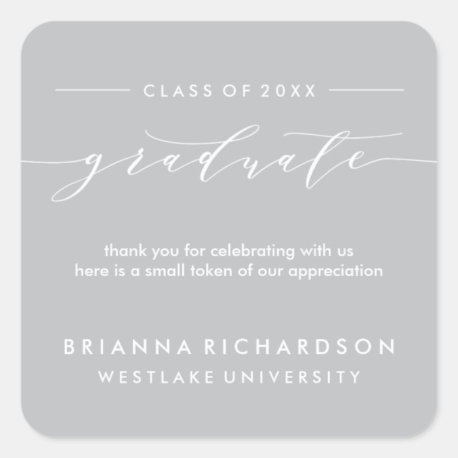 SIMPLE GRADUATE CALLIGRAPHY | THANK YOU STICKER (Front)