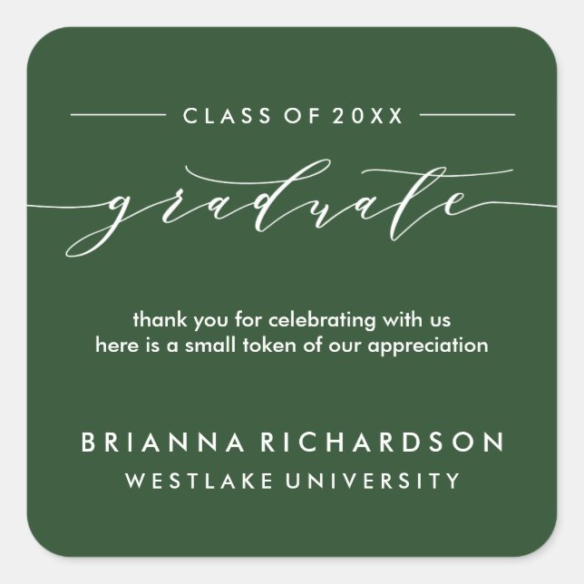 SIMPLE GRADUATE CALLIGRAPHY | THANK YOU STICKER (Front)