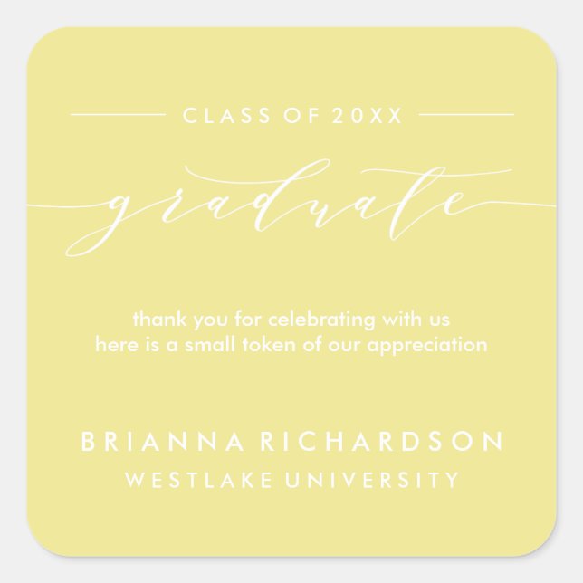 SIMPLE GRADUATE CALLIGRAPHY | THANK YOU STICKER (Front)