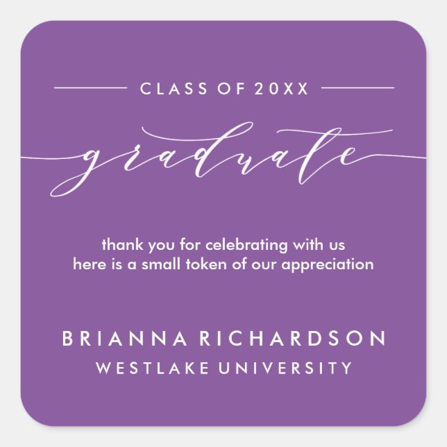 SIMPLE GRADUATE CALLIGRAPHY | THANK YOU STICKER (Front)