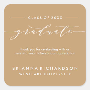 SIMPLE GRADUATE CALLIGRAPHY   THANK YOU STICKER