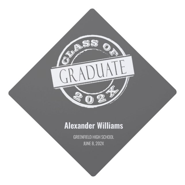 Simple Graduate Graduation Cap Topper (Front)