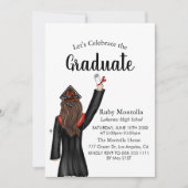 Simple Graduate Illustration Graduation Invitation (Front)