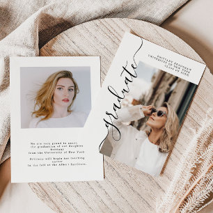 Simple Graduate Name Photo Graduation Announcement