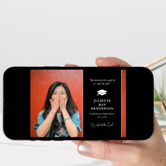 Simple Graduate Photo Graduation Announcement (Front Digital)