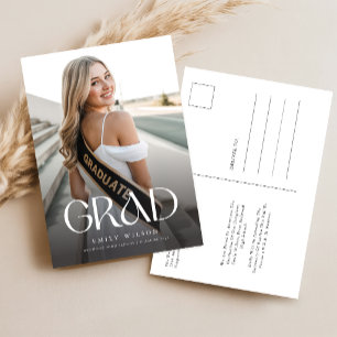 Simple Graduate Photo Graduation Announcement Postcard