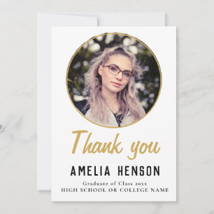 Simple Graduate Photo Graduation Thank You Card