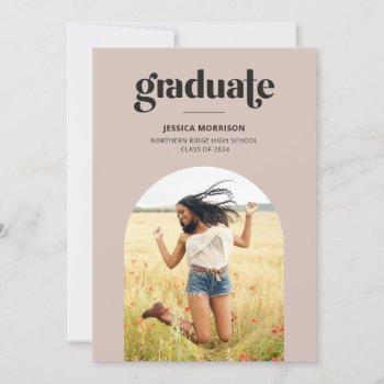 Simple Graduate Pink & Black Graduation Party Invitation by dulceevents at Zazzle
