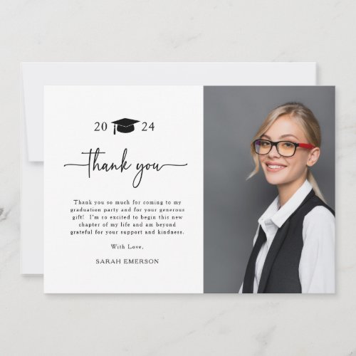 Simple Graduate Thank You Card