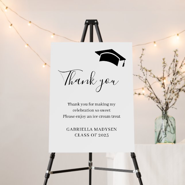 Simple Graduate Thank You Custom Foam Board (In Situ (Stand))