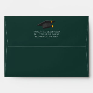 Simple Graduation 2026 Green Return Addressed Envelope