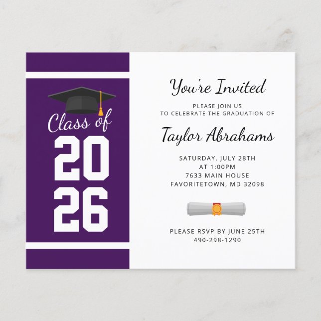 Simple Graduation 2026 Party Invitation (Front)