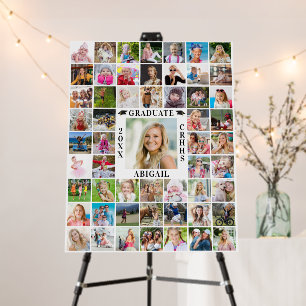 Simple Graduation 55 Photo Collage White Foam Board