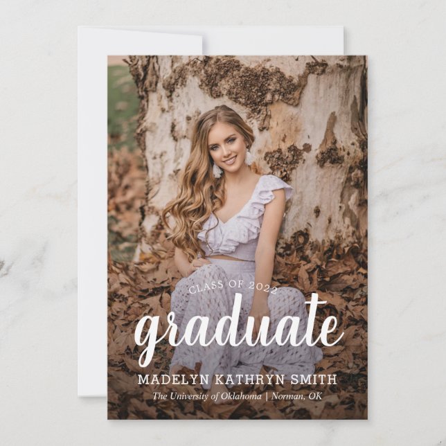 Simple Graduation Announcement and Invitation (Front)