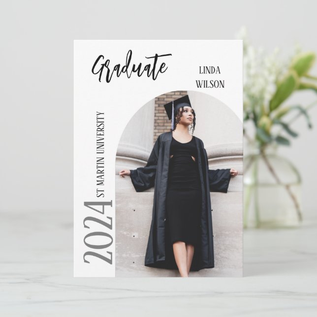 Simple Graduation Announcement Photo Invite (Standing Front)