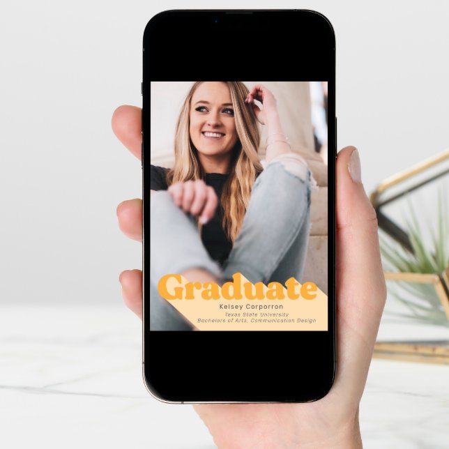 Simple Graduation Announcement | Retro Type (Front Digital)