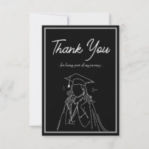 Simple Graduation Announcement Thank You Card