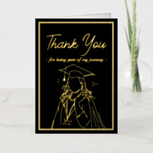 Simple Graduation Announcement Thank You Card