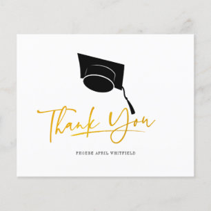 Simple Graduation Cap Tassel Gold Thank You