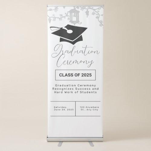 Simple Graduation Ceremony Announcement Retractable Banner