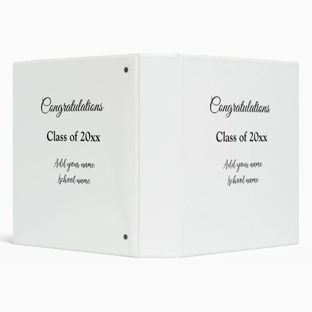 Simple graduation congratulations minimal add clas 3 ring binder (Background)