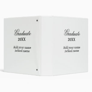 Simple graduation congratulations minimal add clas 3 ring binder