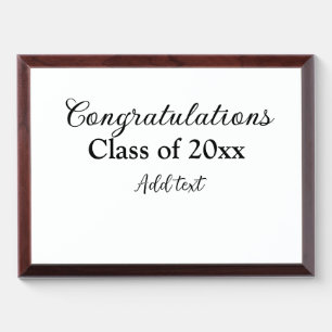 Simple graduation congratulations minimal add clas award plaque