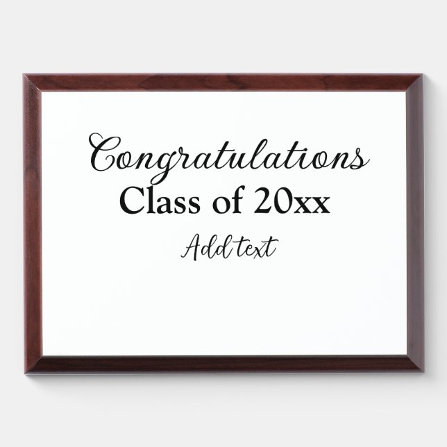 Simple graduation congratulations minimal add clas award plaque (Horizontal)