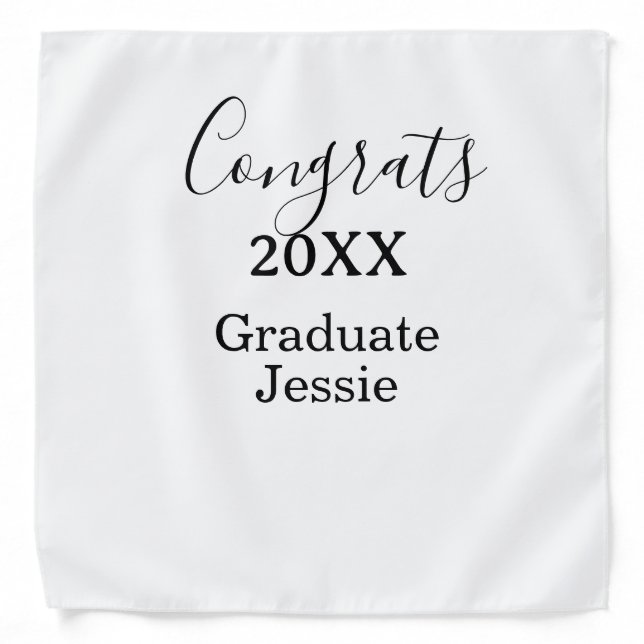 Simple graduation congratulations minimal add clas bandana (Front)
