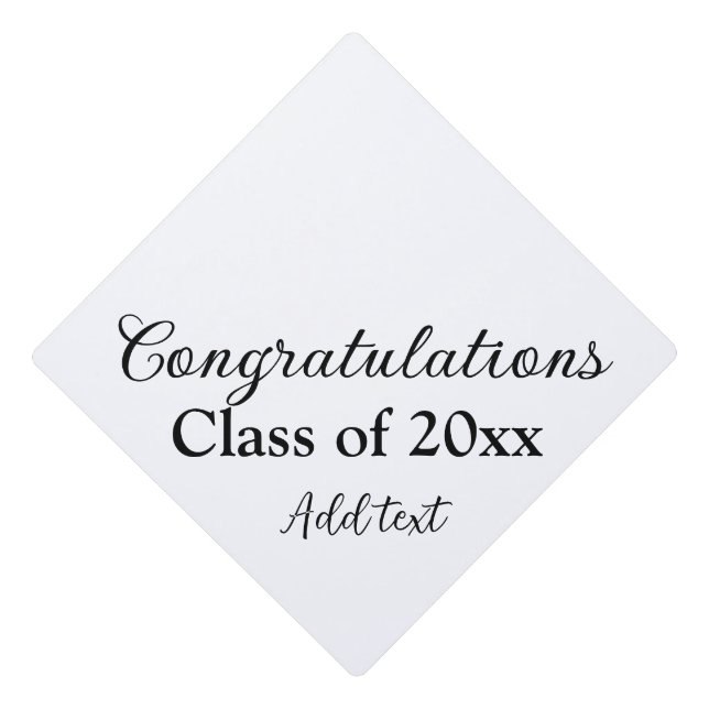 Simple graduation congratulations minimal add clas cap topper (Front)