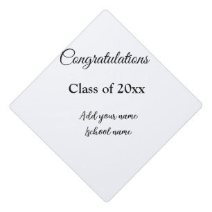 Simple graduation congratulations minimal add clas cap topper