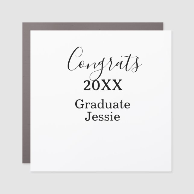 Simple graduation congratulations minimal add clas car magnet (Front)