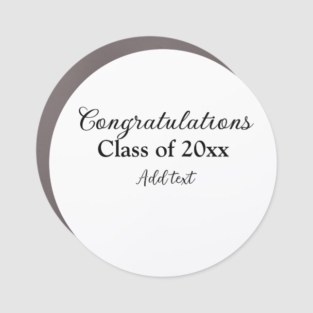 Simple graduation congratulations minimal add clas car magnet (Front)