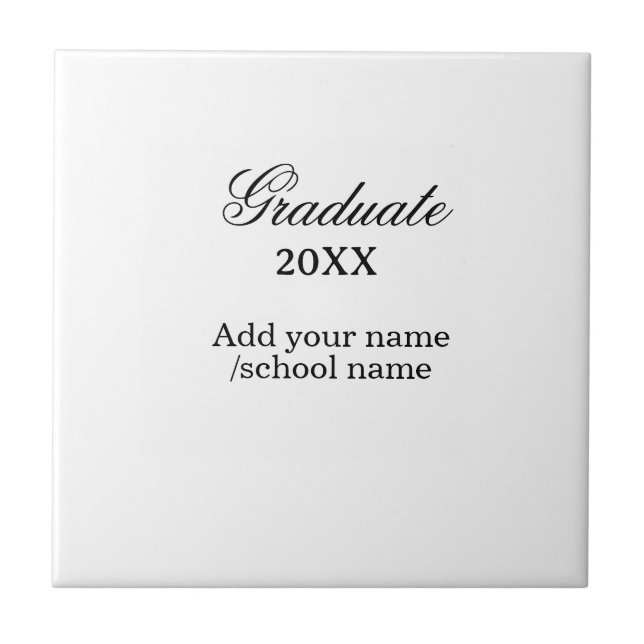 Simple graduation congratulations minimal add clas ceramic tile (Front)