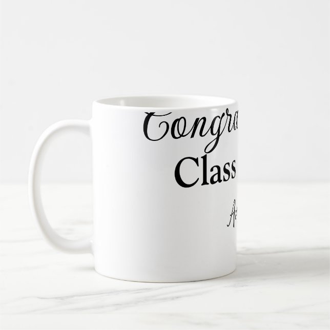 Simple graduation congratulations minimal add clas coffee mug (Left)