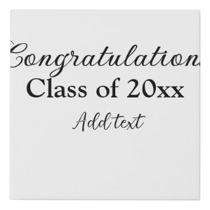 Simple graduation congratulations minimal add clas faux canvas print