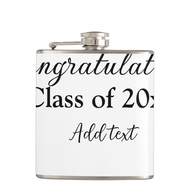 Simple graduation congratulations minimal add clas flask (Front)