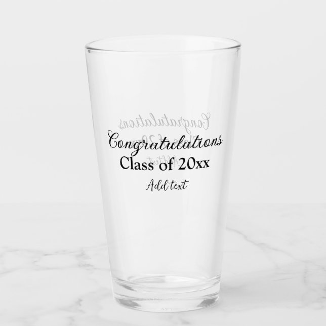 Simple graduation congratulations minimal add clas glass (Front)