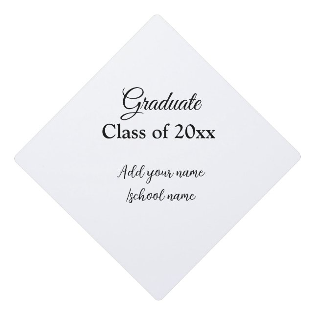 Simple graduation congratulations minimal add clas graduation cap topper (Front)