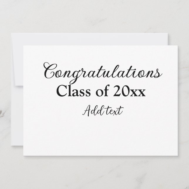 Simple graduation congratulations minimal add clas holiday card (Front)