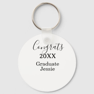 Simple graduation congratulations minimal add clas keychain