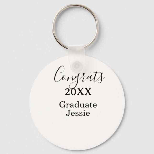 Simple graduation congratulations minimal add clas keychain (Front)