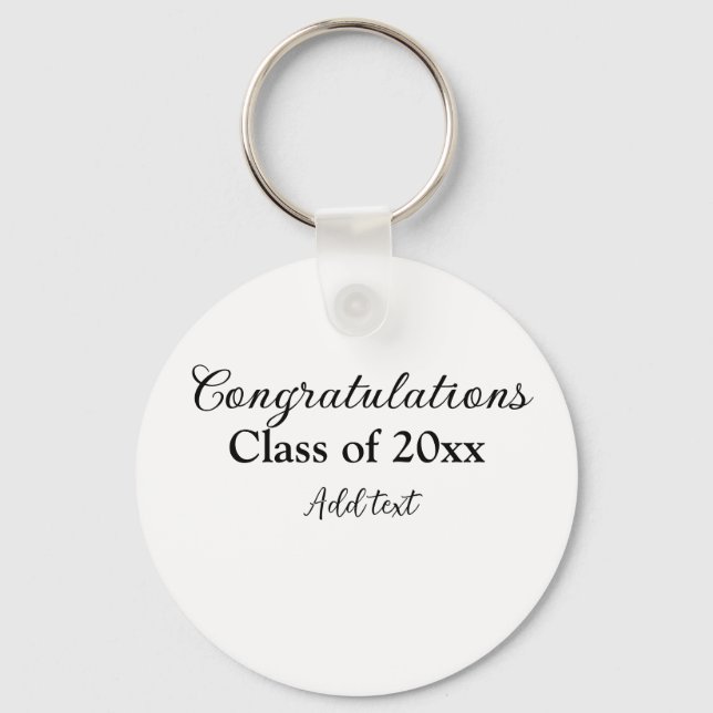 Simple graduation congratulations minimal add clas keychain (Front)
