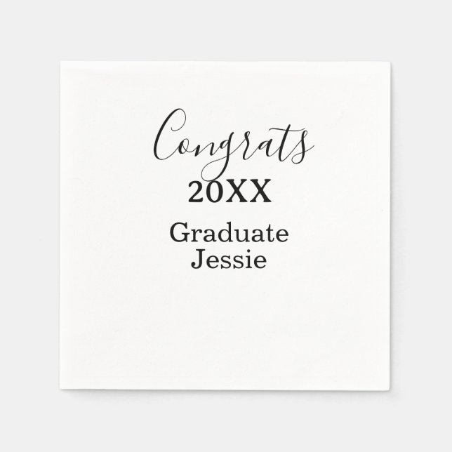 Simple graduation congratulations minimal add clas napkins (Front)