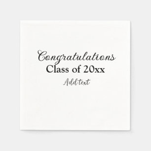 Simple graduation congratulations minimal add clas napkins