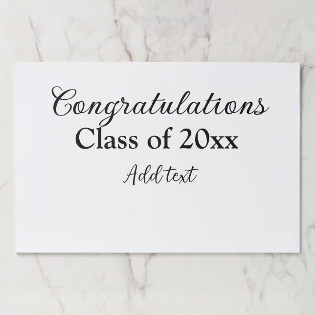 Simple graduation congratulations minimal add clas paper pad (Front)
